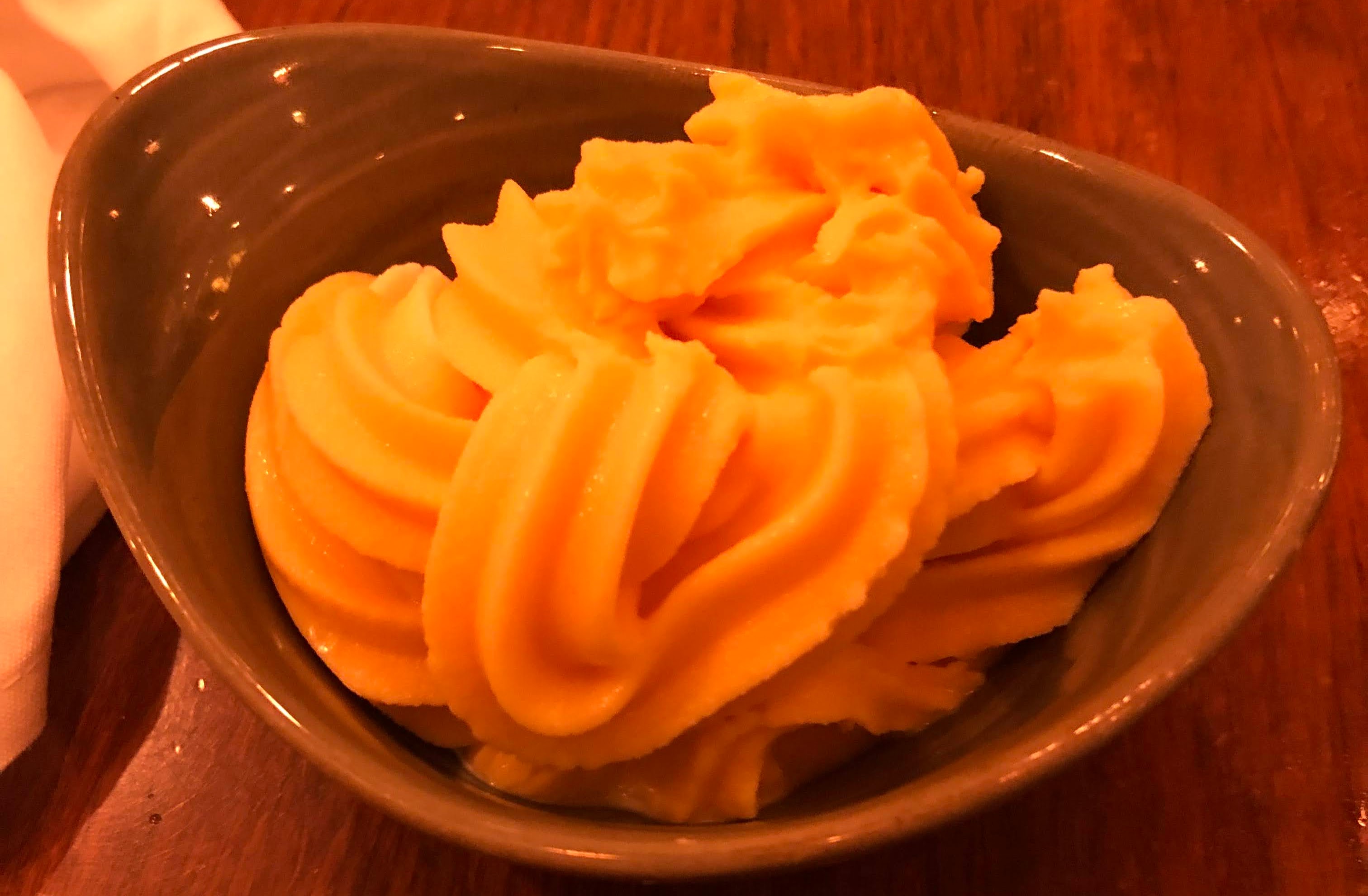 Mango soft serve dessert